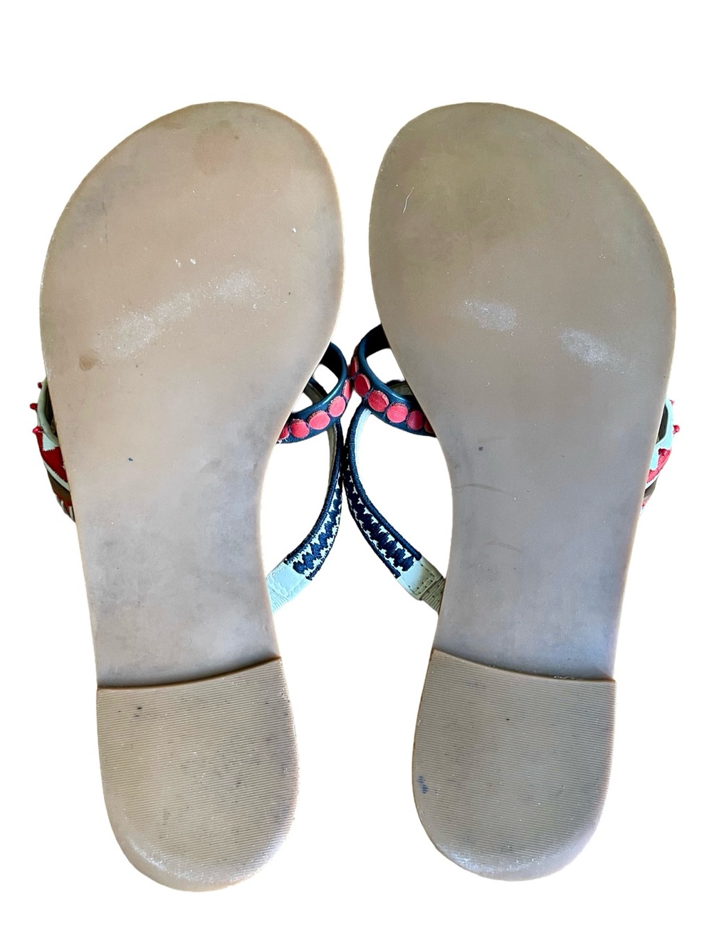 Tory Burch Patos Embroidered Leather Resort Sandals Approx 7 - Picture 9 of 9